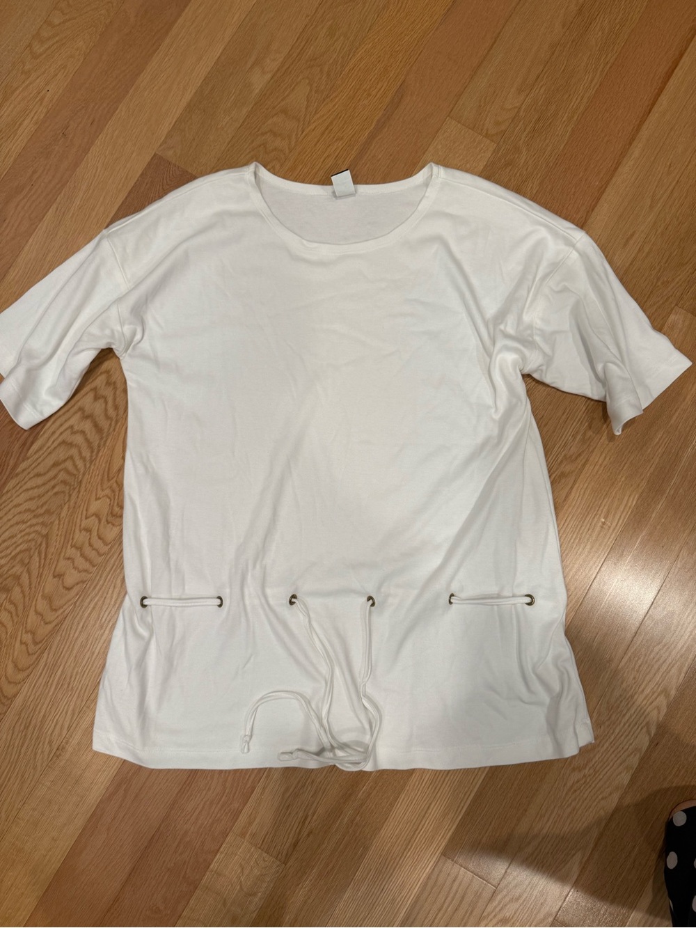 Vintage Anne Klein White Swimwear coverup with drawstring